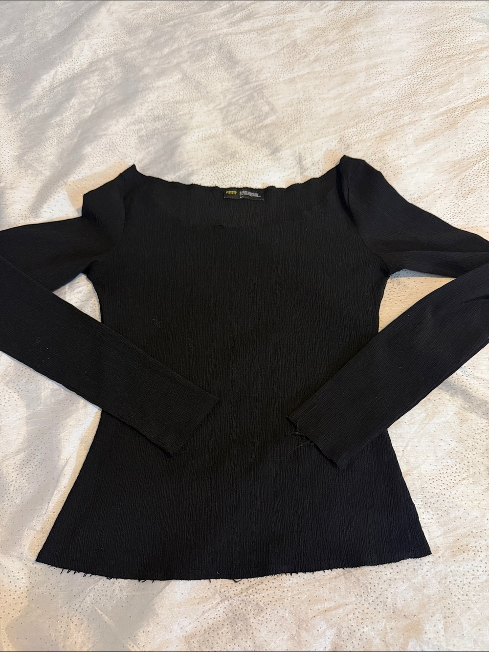 Finesse Black Long-Sleeve Ribbed Women’s Top size S